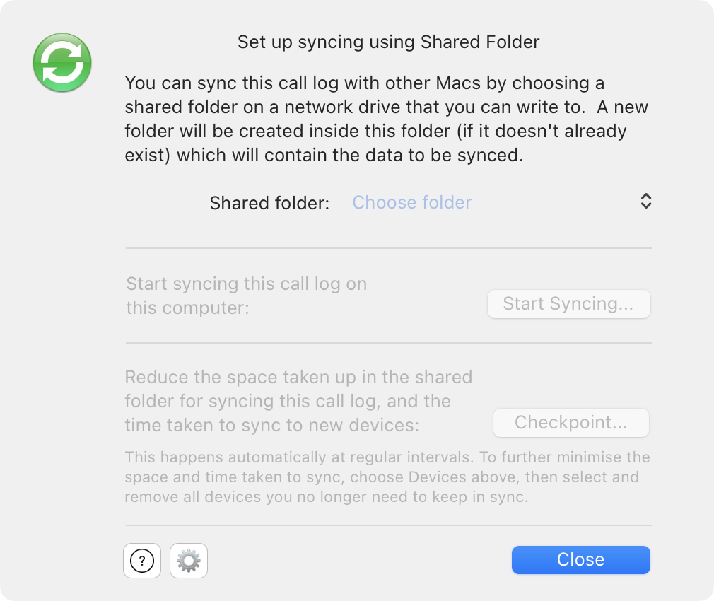 Sync using shared folder image