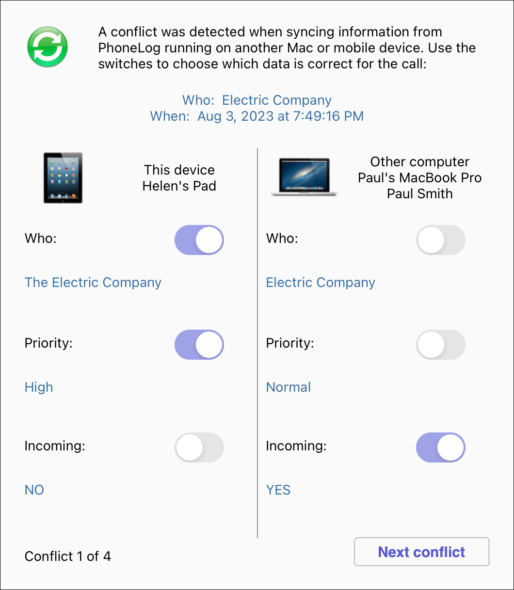 Sync conflict image